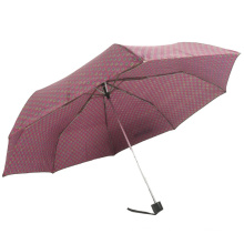 Parapluie à ouverture manuelle en polyester rouge avec 3 volets de protection solaire au dos